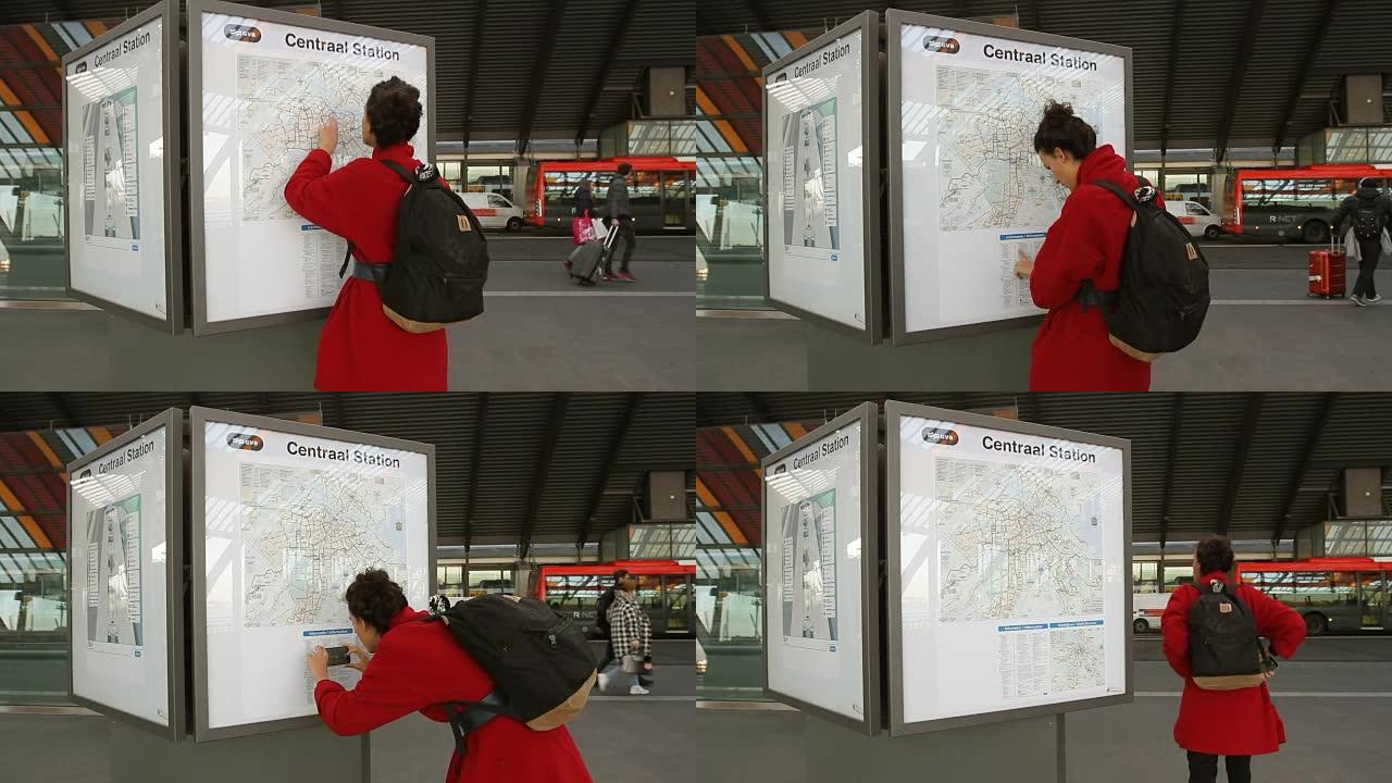 拍摄公交车站地图供以后查看