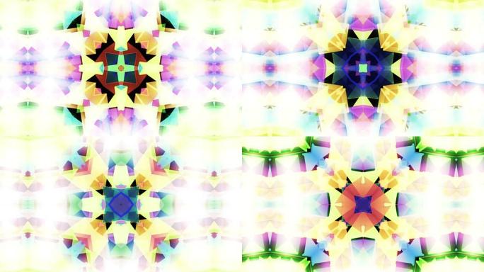 霓虹色的Drimlike迷幻万花筒可循环视频背景素材