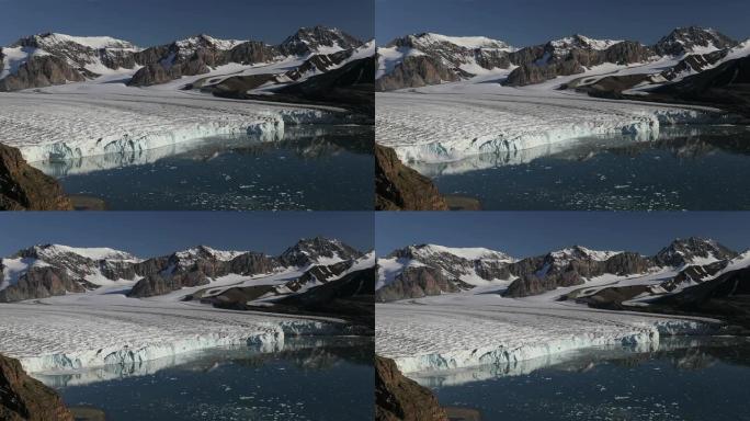 北极冰川崩解，广角