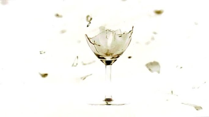酒杯破碎慢动作玻璃杯破碎