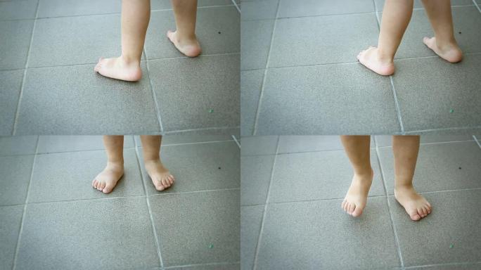 儿童脚部运动儿童的脚赤脚