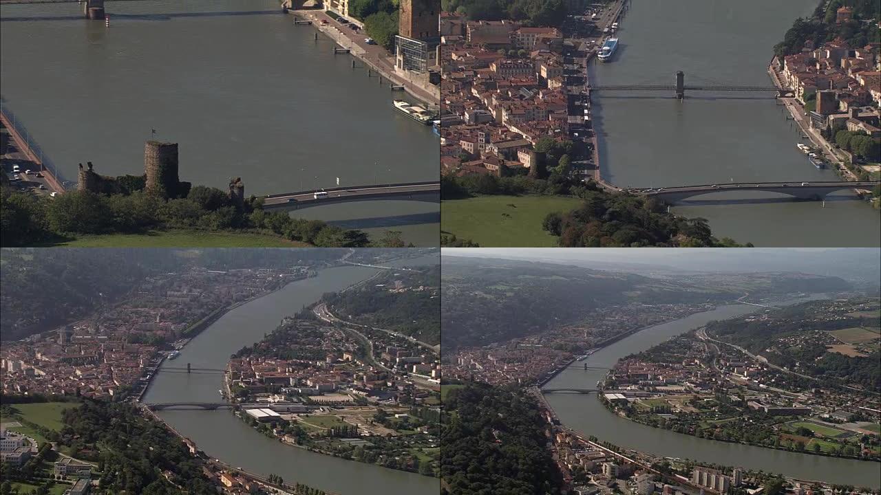 维也纳-Aerial View-罗纳-阿尔卑斯,伊泽尔,维也纳,法国