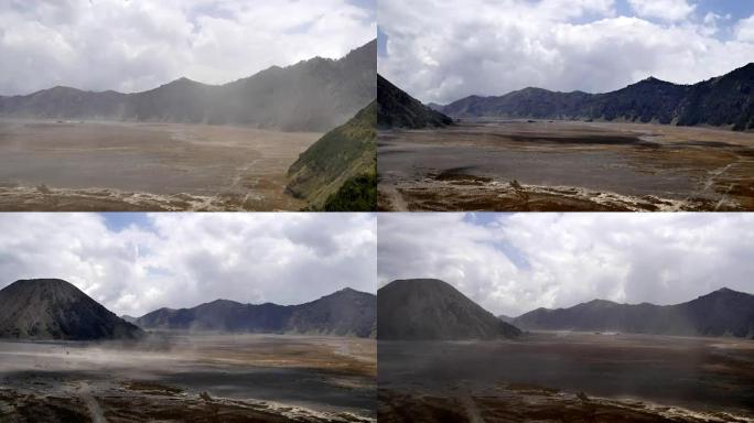 印度尼西亚布罗莫腾格尔塞梅鲁国家公园火山谷的云景时间流逝 (4k)