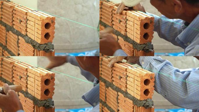 砌砖砌筑砖墙，4k