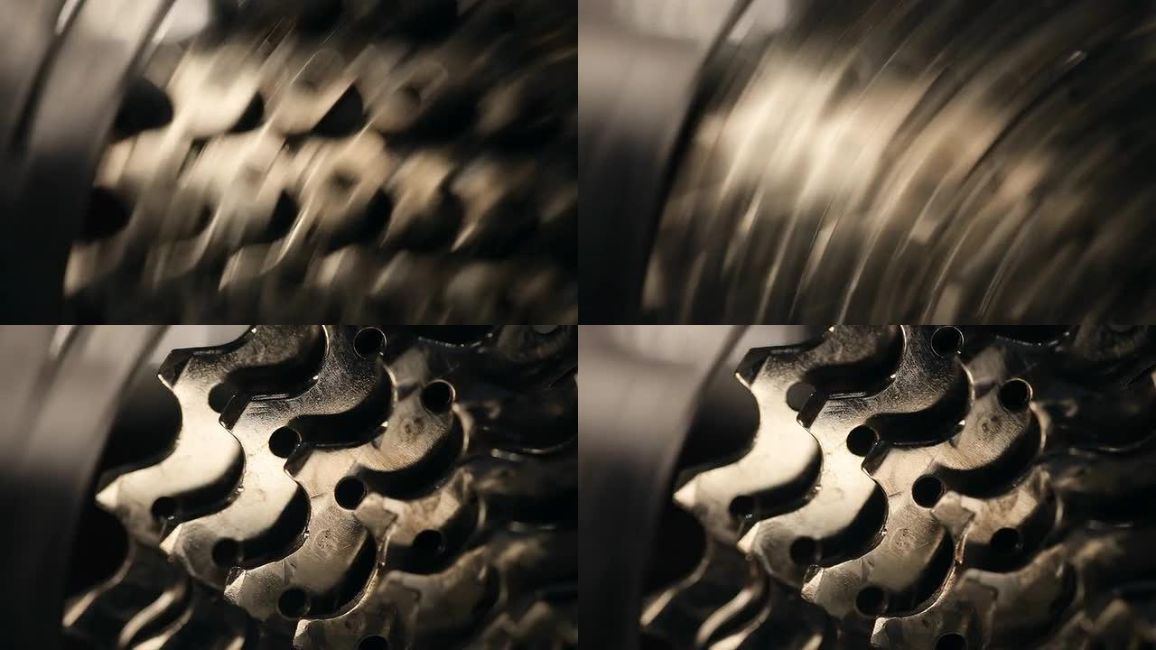 自行车齿轮齿轮-高清视频