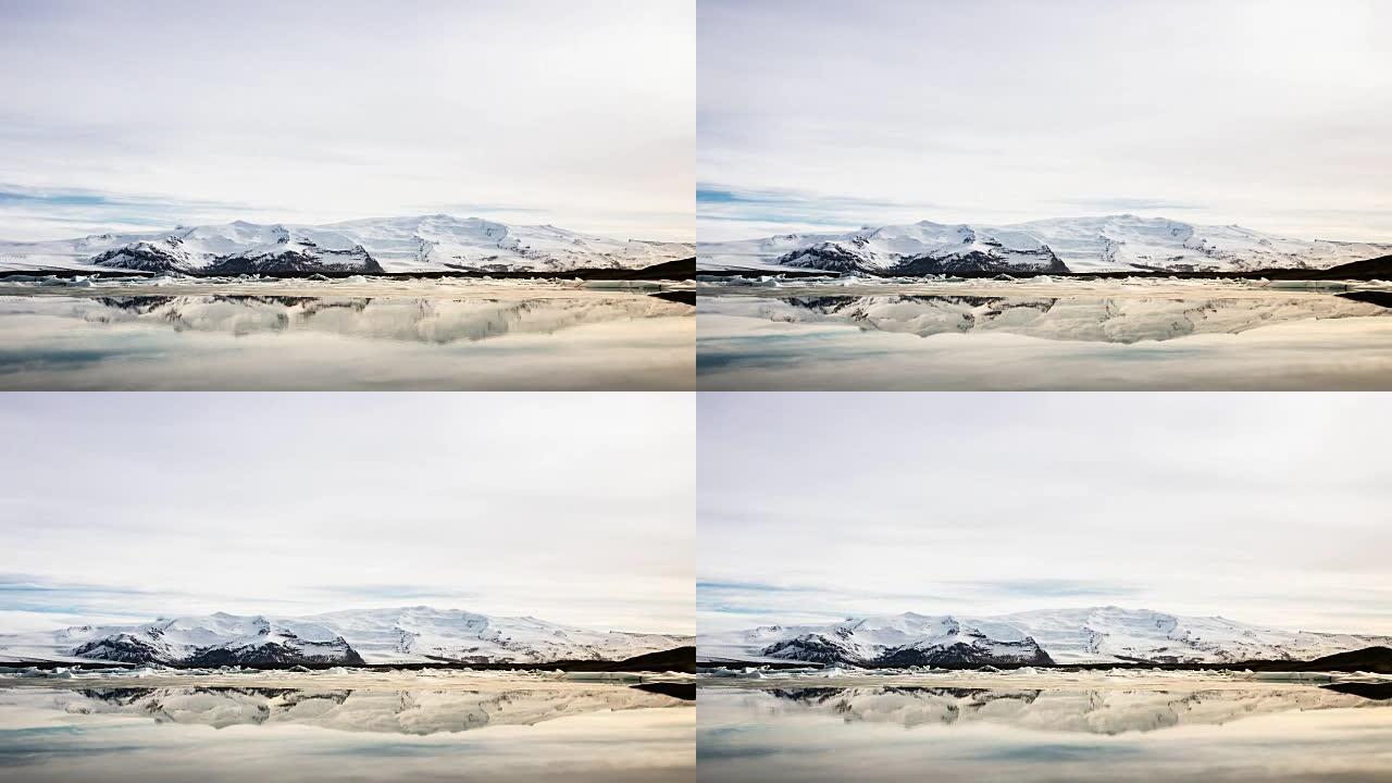 4k延时: 冰岛瓦特纳冰盖冰川约克松泻湖