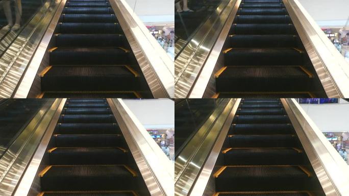 自动扶梯商场电梯特写实拍素材