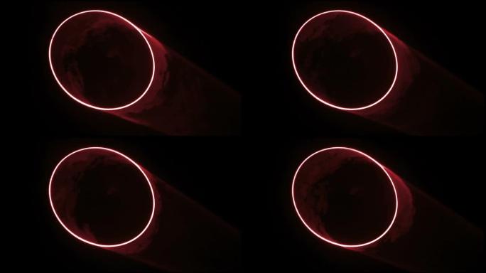 红色激光圈光圈动画激光隧道