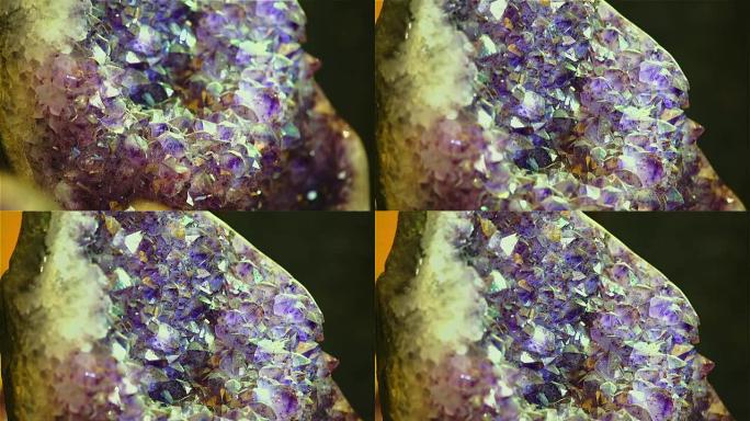 紫水晶地质晶体紫色矿产二氧化硅矿物质