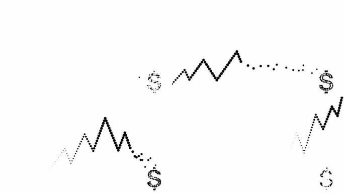 积极趋势图-美元图标，纯黑点（过渡）