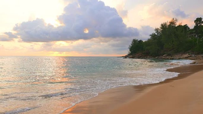 海浪日落大海海水海浪拍打涨潮