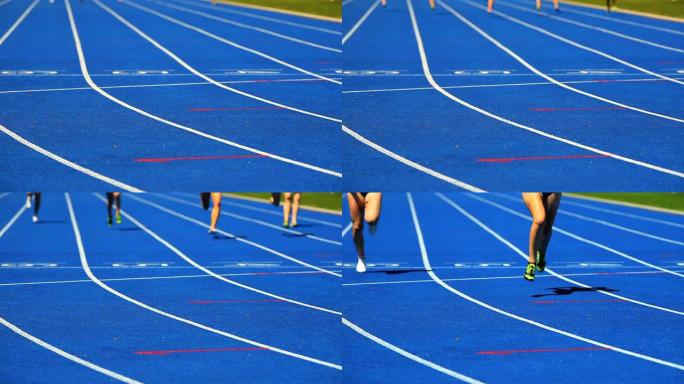 女子短跑中杆飞奔奔跑赛事