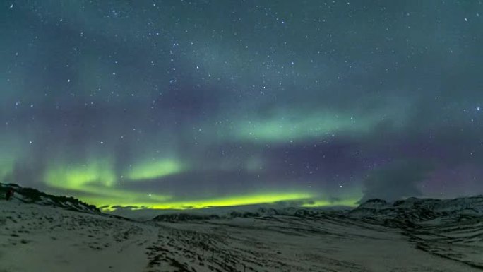 4k延时: 冰岛南部维克的北极光北极光