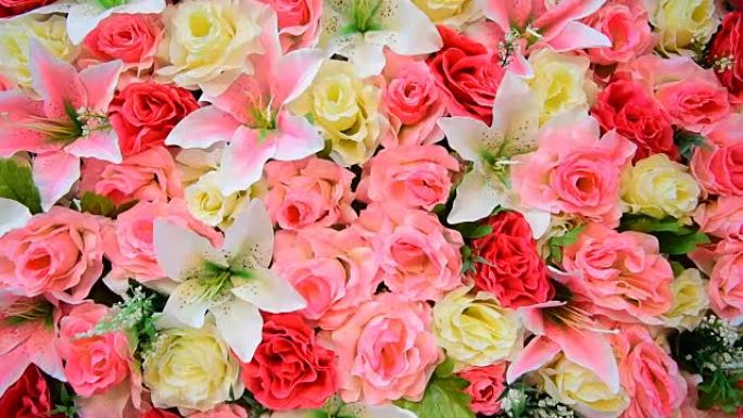 花卉塑料花团锦簇花朵汇聚幸福