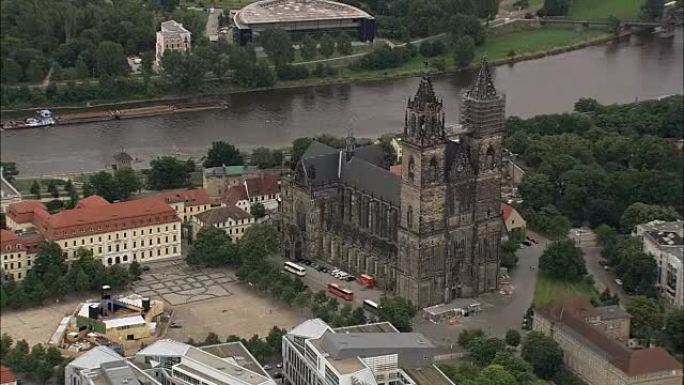 马格德堡大教堂-鸟瞰图-萨克森-安哈尔特，州府马格德堡，德国