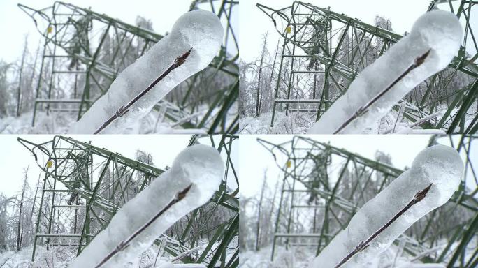 雨夹雪后的破坏瑞雪纷飞雪景冬天小雪大雪下