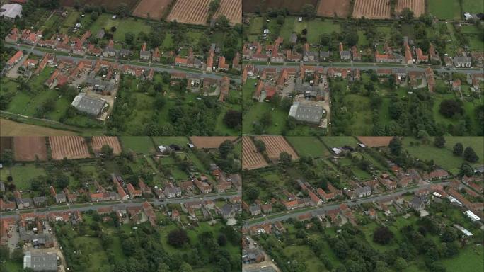 阿普尔顿-勒-摩尔人，中世纪村庄布局-鸟瞰图-英格兰，北约克郡，瑞达勒区，英国