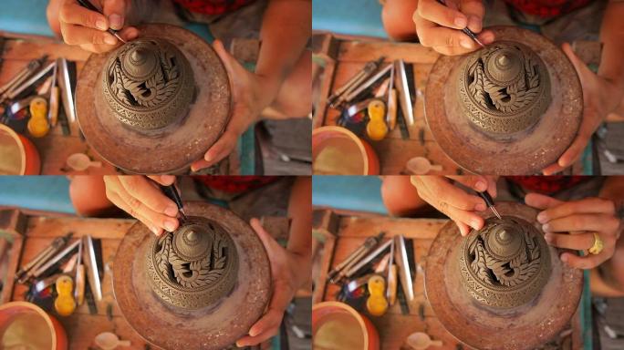 多利肖特雕刻陶器俯视图