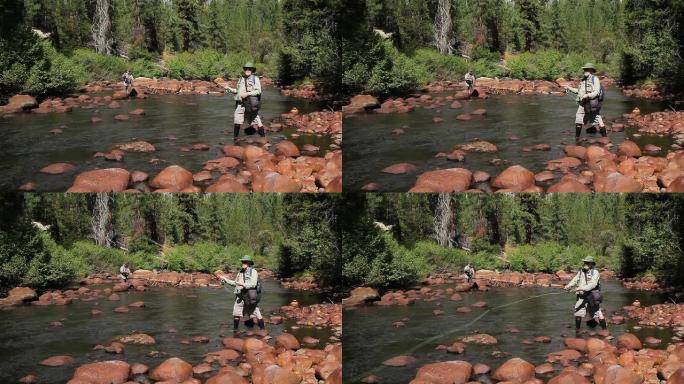两名飞鱼在河上练习投掷