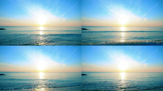 热带海滩上美丽的日落