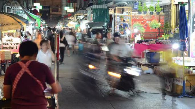 曼谷拥挤的小街曼谷拥挤的小街人流夜市
