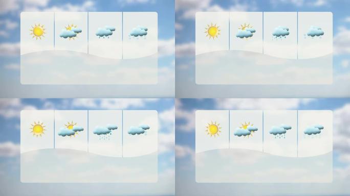 天气动画天气预报特效素材多云天气