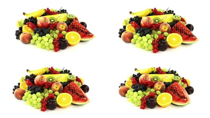 五颜六色的水果混合