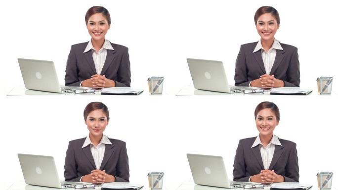 工作室里的商业女性肖像