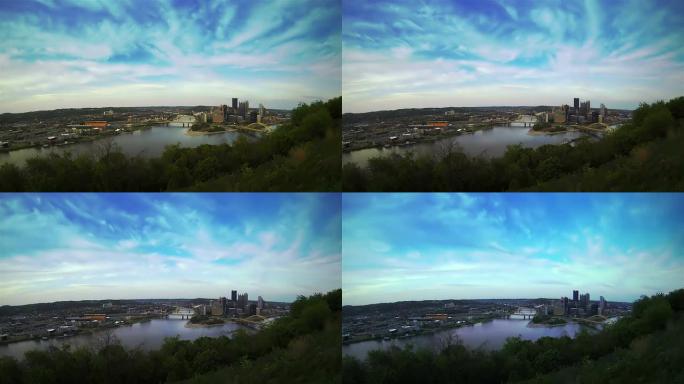 从山上俯瞰匹兹堡匹兹堡城市全景俯瞰匹兹堡