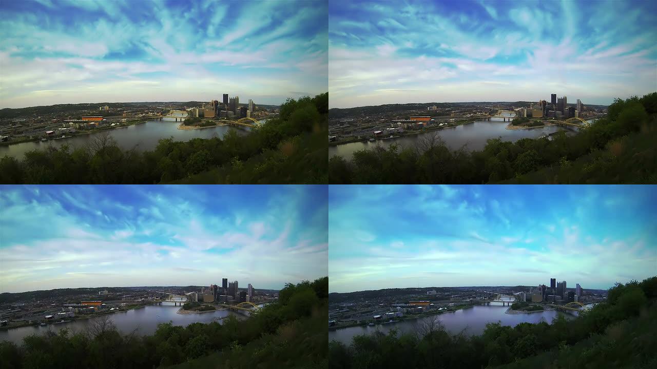 从山上俯瞰匹兹堡匹兹堡城市全景俯瞰匹兹堡