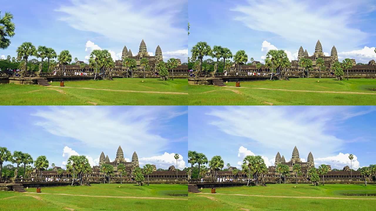 吴哥窟的平移镜头视频素材柬埔寨特色建筑