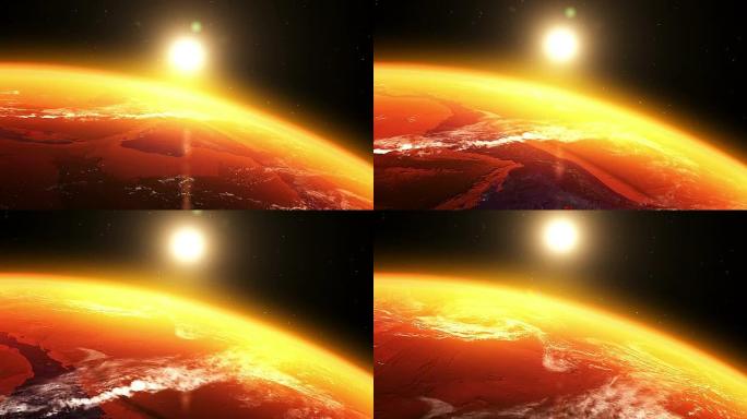 从太空看到真实的地球和日出