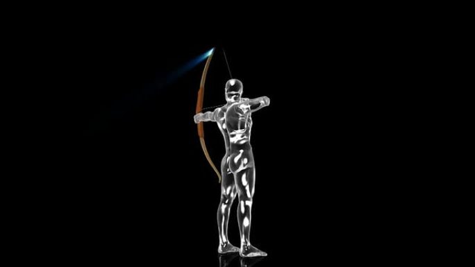 三维射箭运动员抠像360度展示奥运会