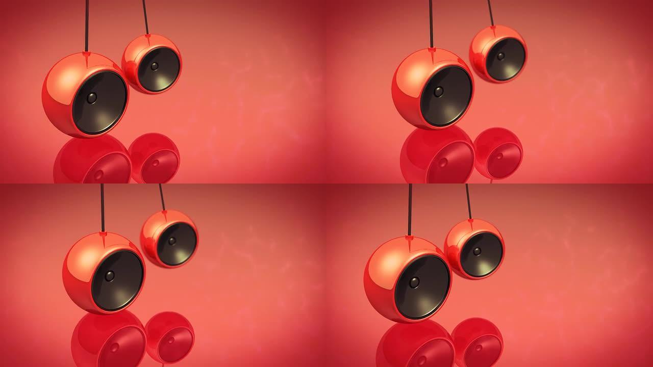 气泡规格红色钟摆特效动画3d素材