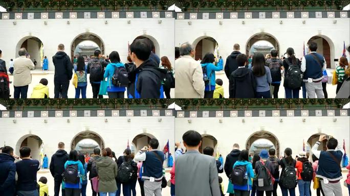 延时: 韩国景福宫拥挤的人们