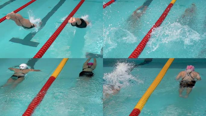 HD超慢Mo：女子蝶泳比赛开始