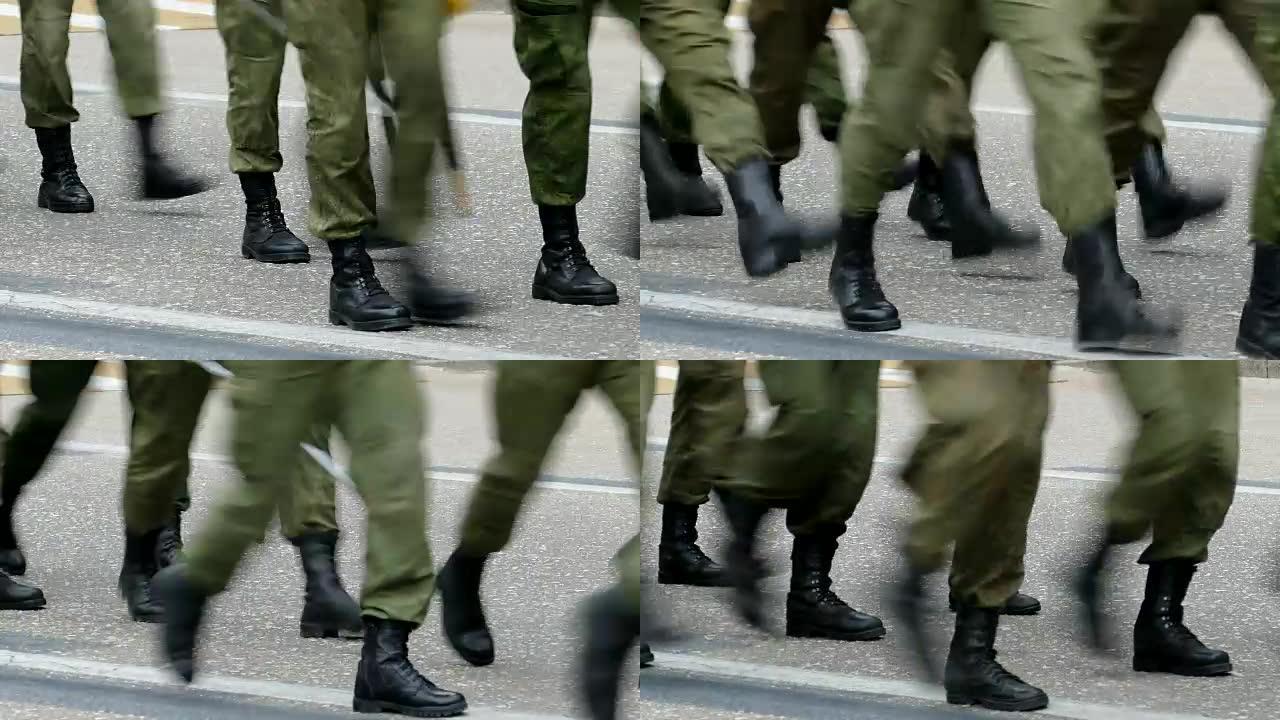 军事游行的脚