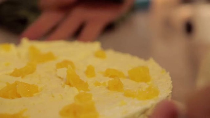 切奶酪蛋糕食材特写蛋糕分割