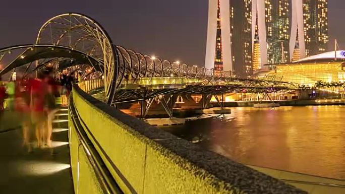 4k时间流逝: 新加坡人行天桥上的人群