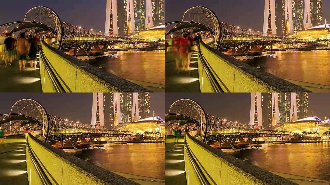 4k时间流逝: 新加坡人行天桥上的人群