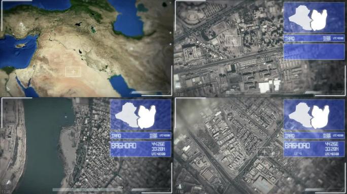 巴格达的未来主义卫星图像视图