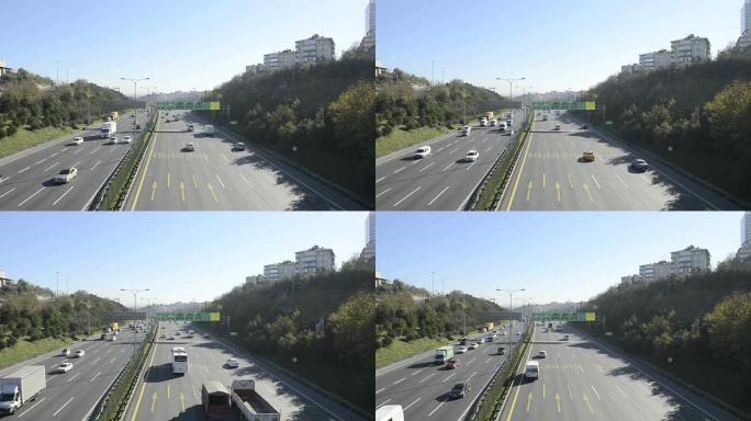 高速公路上的交通，土耳其伊斯坦布尔