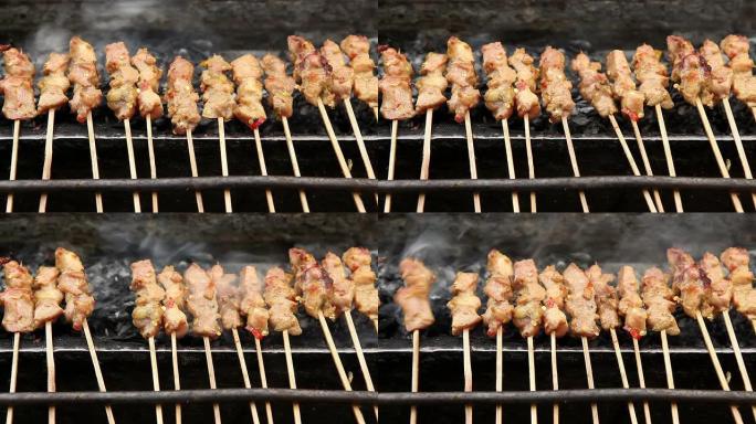 印尼菜鸡肉星期六羊肉串街边小吃