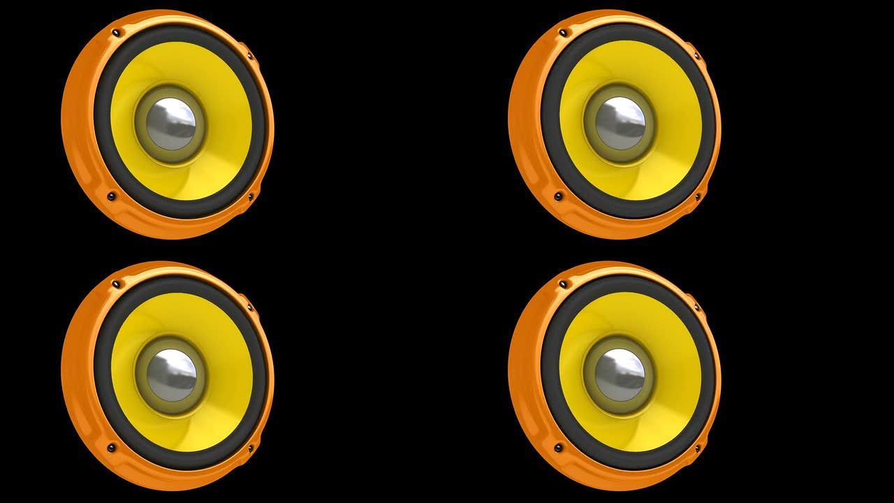 动画橙色扬声器（HD、循环/循环、Alpha）