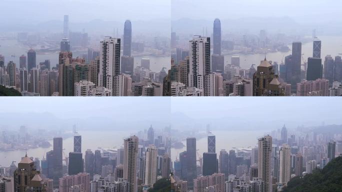香港航空香港建筑景观地标香港空镜头