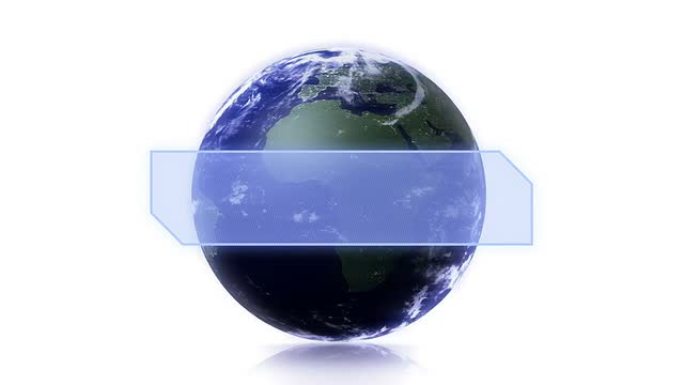 行星地球w/未来主义标志