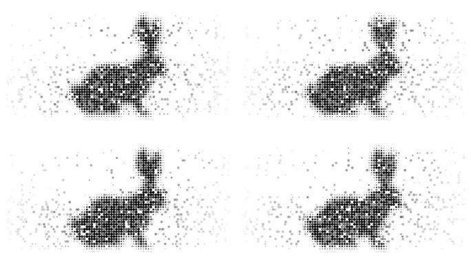 野兔: 现代半色调风格 (循环)