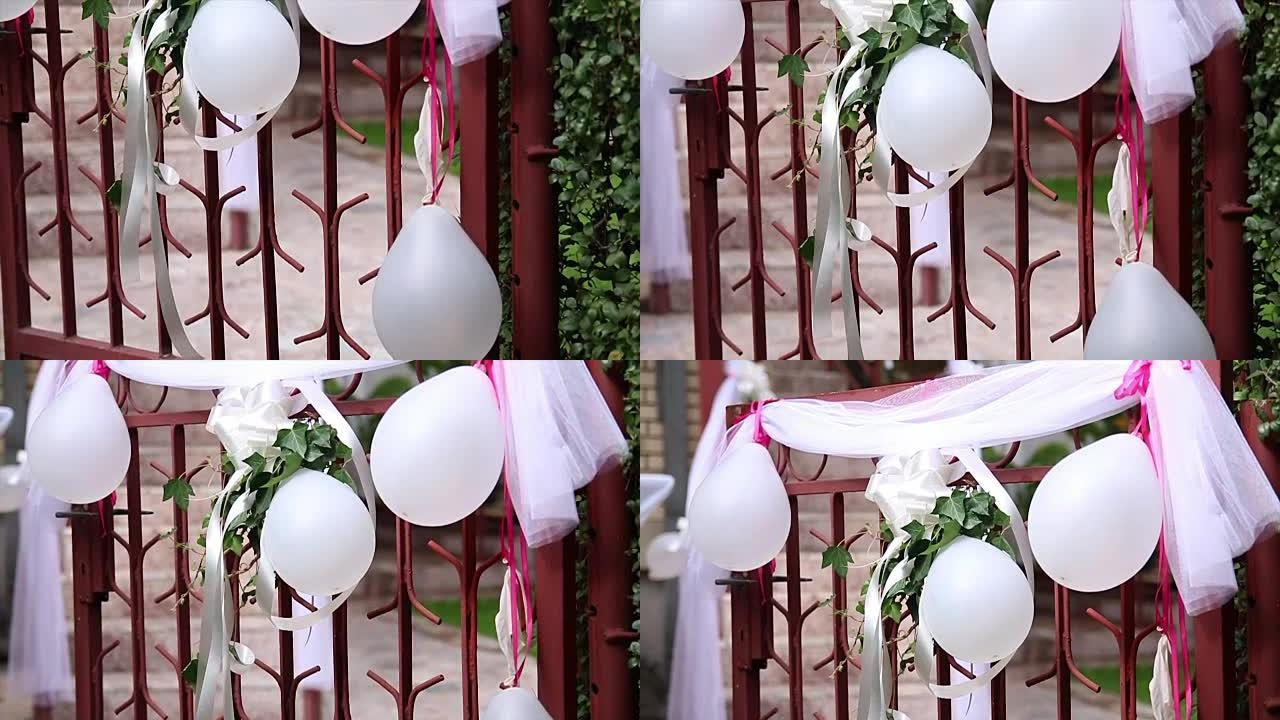 白色氦气球派对装饰