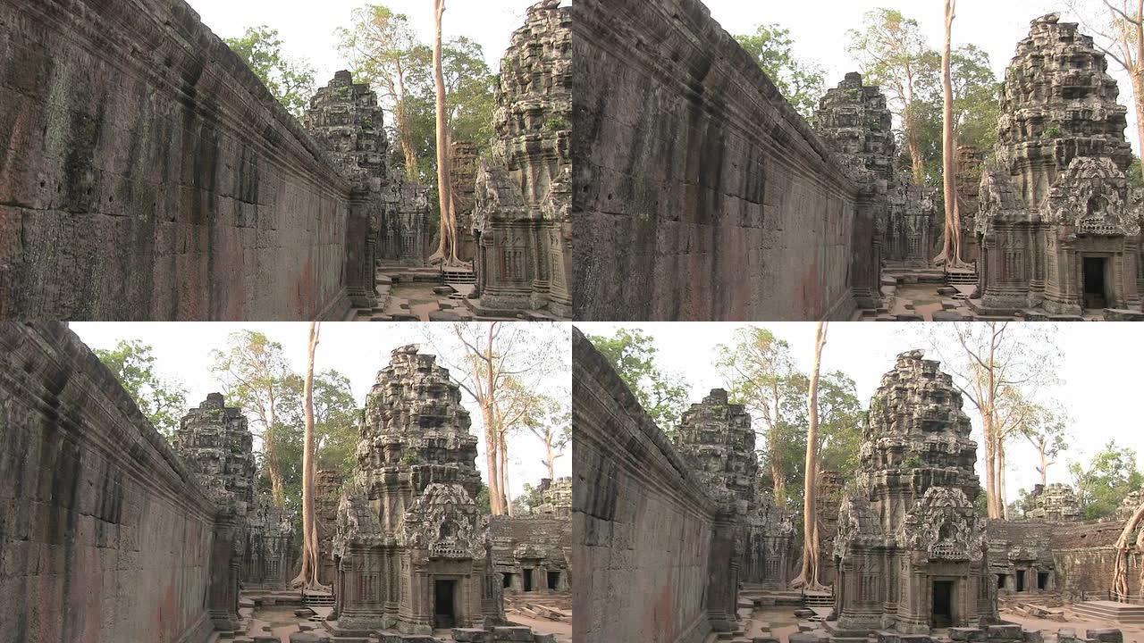 Ta Prohm Temple，吴哥，巨树与树根，柬埔寨