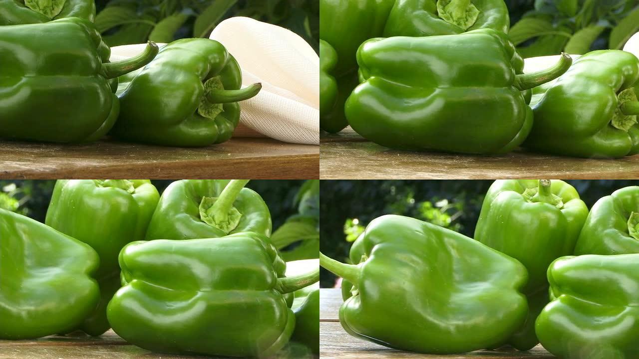 青椒。绿脓杆菌绿色有机家庭生活烹饪食材